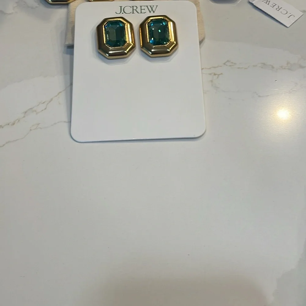 J. Crew Green Crystal Earrings NWT - Picture 10 of 16